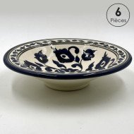 Service à Couscous en céramique artisanale bleu et blanc 12pcs