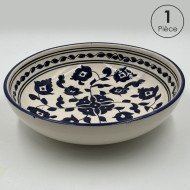 Service à Couscous en céramique artisanale bleu et blanc 12pcs