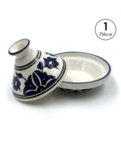 Service à Couscous en céramique artisanale bleu et blanc 12pcs Service à Couscous en céramique artisanale bleu et blanc 12pcs