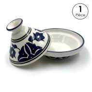 Service à Couscous en céramique artisanale bleu et blanc 12pcs