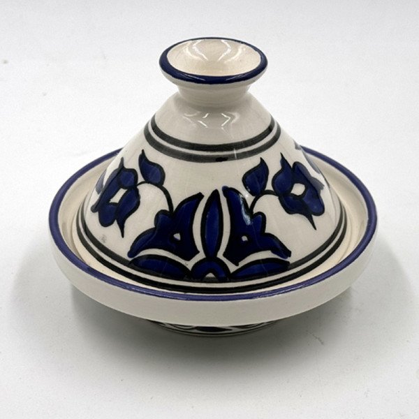 Service à Couscous en céramique artisanale bleu et blanc 12pcs