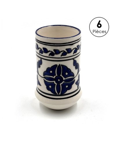 Service à Eau en céramique artisanale bleu et blanc 7pcs Service à Eau en céramique artisanale bleu et blanc 7pcs