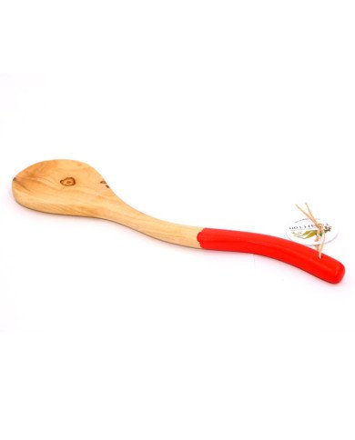 Cuillère Serpent Colorée en Bois d’Olivier 32cm SP10 - Artisanat Tunisien Authentique