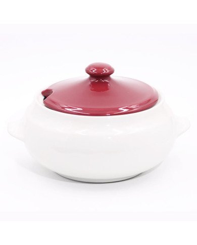 Service à soupe 7 pièces en céramique en Blanc et Rouge Service à soupe 7 pièces en céramique en Blanc et Rouge