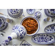 Service à Table Royal en céramique artisanale bleu et blanc 21pcs