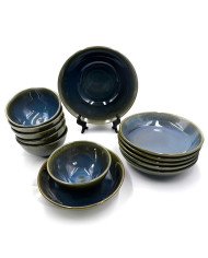 Service de Table en Céramique 13 pièces - Bleu