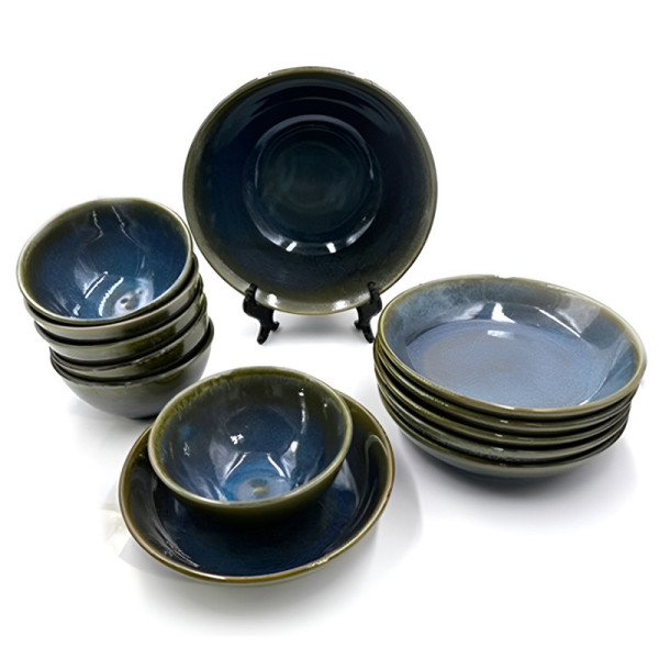 Service de Table en Céramique 13 pièces - Bleu Service de Table en Céramique 13 pièces - Bleu