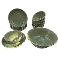 Service de Table en Céramique 13 pièces - Vert