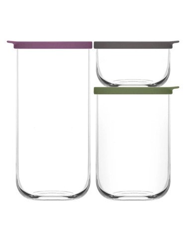 Lot de 3 Pots de Conservation en Verre Duo - LAV Lot de 3 Pots de Conservation en Verre Duo - LAV