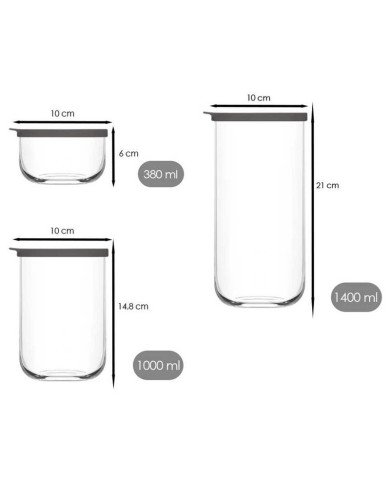 Lot de 3 Pots de Conservation en Verre Duo - LAV Lot de 3 Pots de Conservation en Verre Duo - LAV
