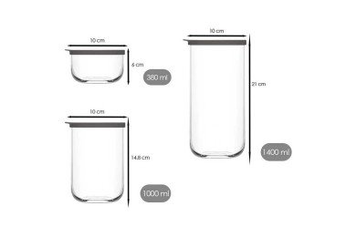 Lot de 3 Pots de Conservation en Verre Duo - LAV