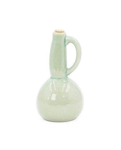 Bouteille pour Huile en céramique Verte avec bouchon en liège – Design élégant et pratique