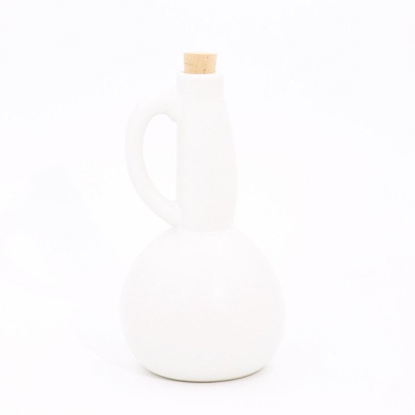 Bouteille pour Huile en céramique Blanche avec bouchon en liège – Design élégant et pratique