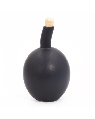 Bouteille pour Huile en céramique Noir Mat avec bouchon en liège 1 Litre – Design élégant et pratique
