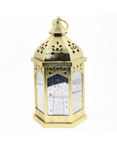 Lanterne Décorative Fanous Ramadan Métal Doré avec Lumière LED – Ambiance chaleureuse et festive Lanterne Décorative Fanous Ramadan Métal Doré avec Lumière LED – Ambiance chaleureuse et festive