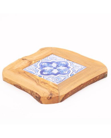 Sous-Tasse en Bois et Céramique Carrée – Design Artisanal Sous-Tasse en Bois et Céramique Carrée – Design Artisanal