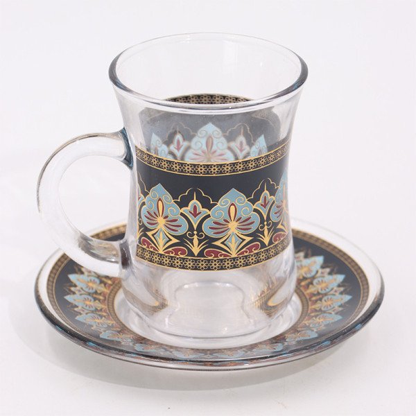 Service de 6 Verres à Thé 120ml - Verres et sous-tasses + Sucrier Service de 6 Verres à Thé 120ml - Verres et sous-tasses + Sucrier