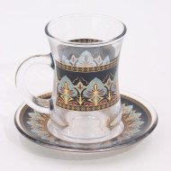 Service de 6 Verres à Thé 120ml - Verres et sous-tasses + Sucrier