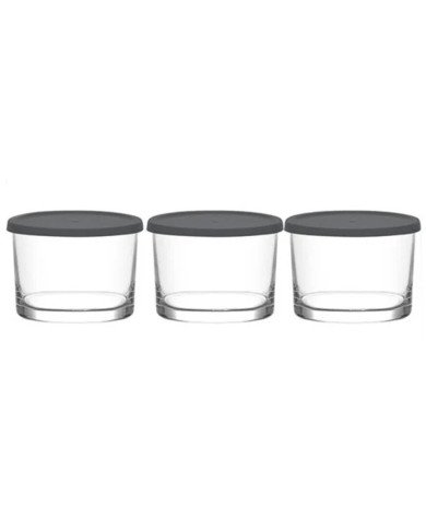 Lot de 3 Pots en Verre avec Couvercle Bodega 240ml - LAV Lot de 3 Pots en Verre avec Couvercle Bodega 240ml - LAV