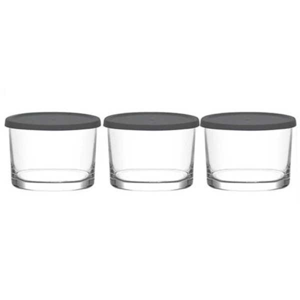Lot de 3 Pots en Verre avec Couvercle Bodega 240ml - LAV