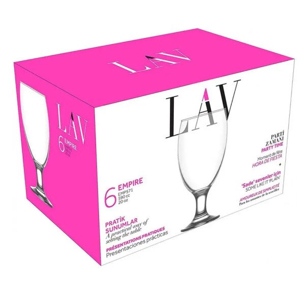Lot de 6 Verres à Eau 590ml Empire - LAV Lot de 6 Verres à Eau 590ml Empire - LAV