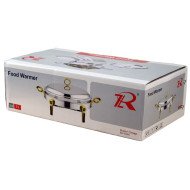 Chauffe-Plat Ovale en Inox 3 Litres avec Poignées et Pieds Dorés