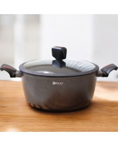 Faitout Antiadhésif avec Couvercle en Verre Ø28 cm - BAROLY