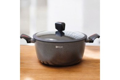 Faitout Antiadhésif avec Couvercle en Verre Ø28 cm - BAROLY