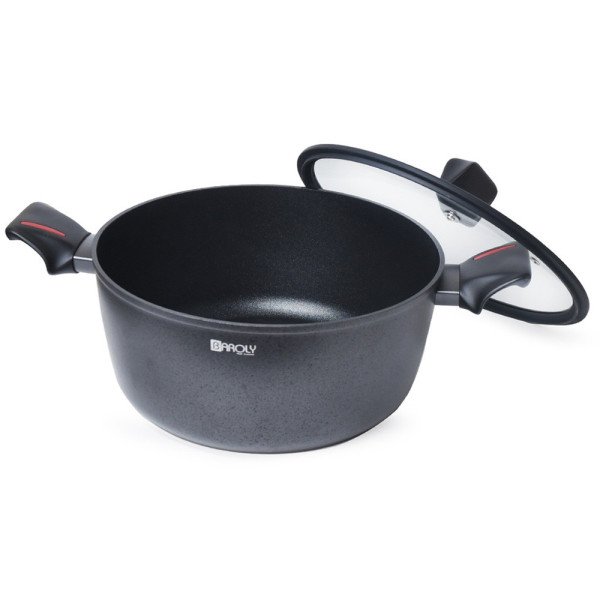 Faitout Antiadhésif avec Couvercle en Verre Ø28 cm - BAROLY