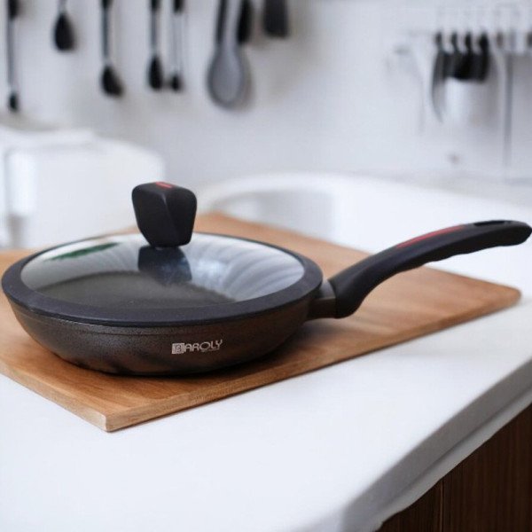 Poêle Sauteuse Antiadhésif en Granite avec Couvercle en Verre Ø24 cm Poêle Sauteuse Antiadhésif en Granite avec Couvercle en Verre Ø24 cm