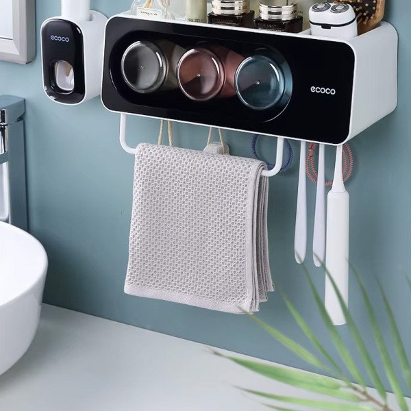 Organisateur Mural Salle de Bain - Distributeur + Porte-gobelets... Organisateur Mural Salle de Bain - Distributeur + Porte-gobelets...