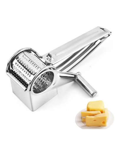 Râpe à Fromage Dur à Manivelle Chromée 20cm - Vocen