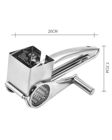 Râpe à Fromage Dur à Manivelle Chromée 20cm - Vocen