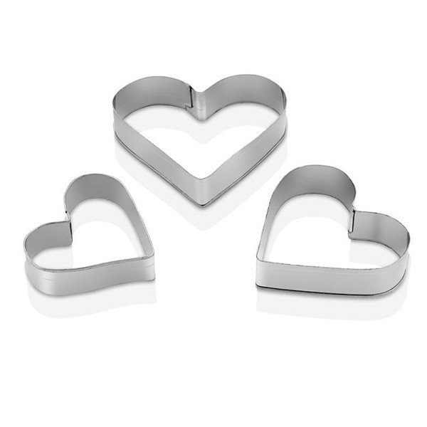 Moule Découpeur de Biscuits en Acier en forme de Coeur 3pcs - Qlux Moule Découpeur de Biscuits en Acier en forme de Coeur 3pcs - Qlux