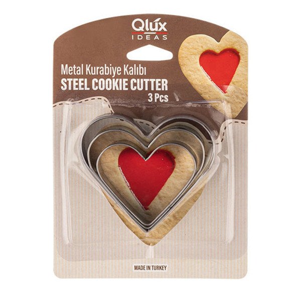 Moule Découpeur de Biscuits en Acier en forme de Coeur 3pcs - Qlux Moule Découpeur de Biscuits en Acier en forme de Coeur 3pcs - Qlux
