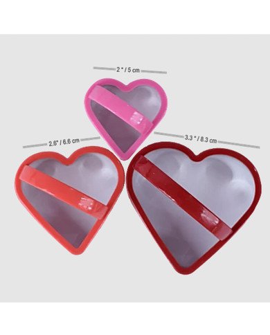Moule Découpeur de Biscuits en Acier Coeur 3pcs avec Poignée Moule Découpeur de Biscuits en Acier Coeur 3pcs avec Poignée