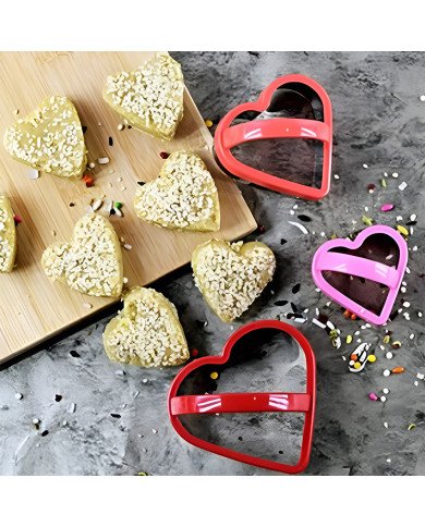 Moule Découpeur de Biscuits en Acier en forme de Coeur 3pcs Moule Découpeur de Biscuits en Acier en forme de Coeur 3pcs