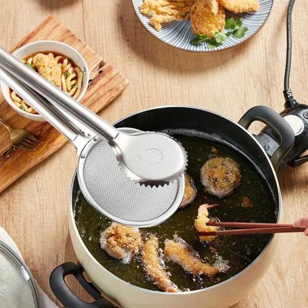 Pince à Friture à Maille Filtrante Multifonction en Acier Inoxydable Pince à Friture à Maille Filtrante Multifonction en Acier Inoxydable