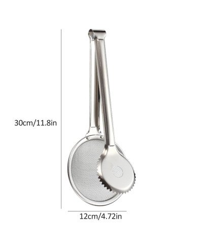 Pince à Friture à Maille Filtrante Multifonction en Acier Inoxydable