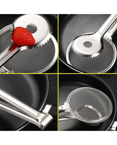 Pince à Friture à Maille Filtrante Multifonction en Acier Inoxydable
