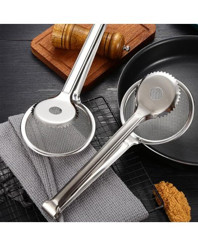 Pince à Friture à Maille Filtrante Multifonction en Acier Inoxydable