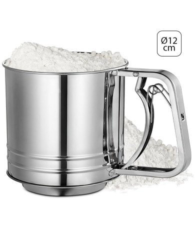 Tamis à Poudre Mécanique Multifonction GM Ø12 cm en Acier Inoxydable - Shengya Tamis à Poudre Mécanique Multifonction GM Ø12 cm en Acier Inoxydable - Shengya