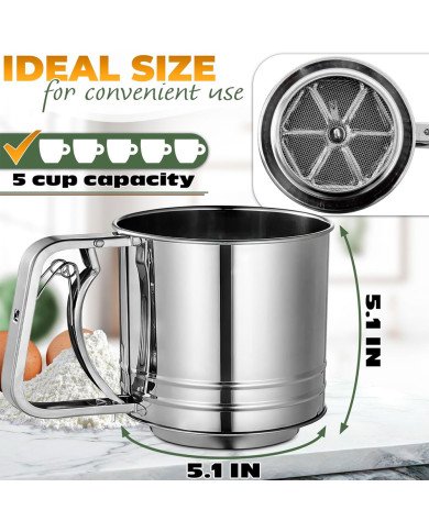 Tamis à Poudre Mécanique Multifonction GM Ø12 cm en Acier Inoxydable -