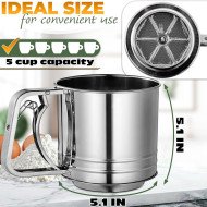 Tamis à Poudre Mécanique Multifonction GM Ø12 cm en Acier Inoxydable - Tamis à Poudre Mécanique Multifonction GM Ø12 cm en Acier Inoxydable -