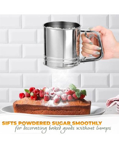 Tamis à Poudre Mécanique Multifonction GM Ø12 cm en Acier Inoxydable - Tamis à Poudre Mécanique Multifonction GM Ø12 cm en Acier Inoxydable -