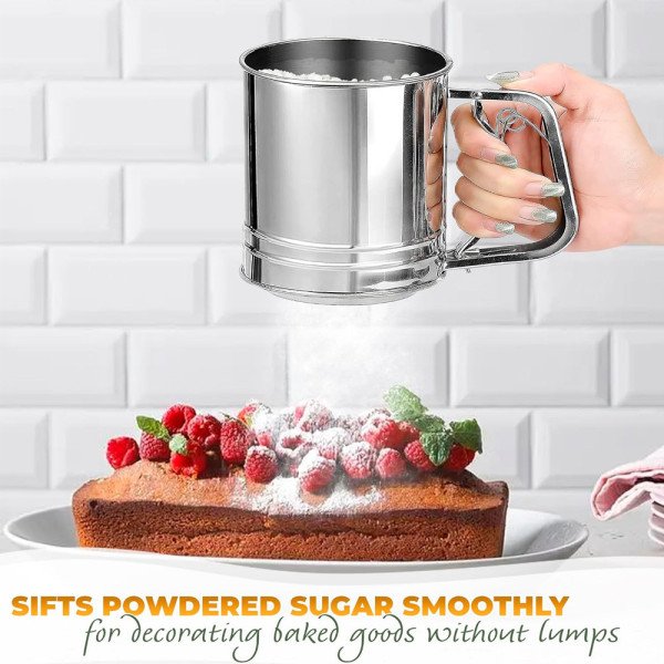 Tamis à Poudre Mécanique Multifonction GM Ø12 cm en Acier Inoxydable - Tamis à Poudre Mécanique Multifonction GM Ø12 cm en Acier Inoxydable -