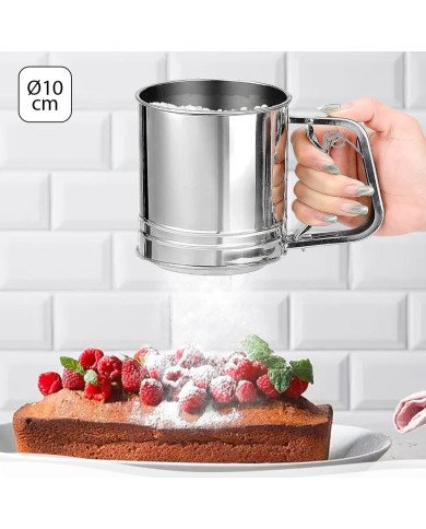 Tamis à Poudre Mécanique Multifonction PM Ø10 cm en Acier Inoxydable - Shengya Tamis à Poudre Mécanique Multifonction PM Ø10 cm en Acier Inoxydable - Shengya