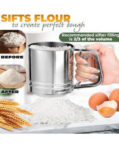 Tamis à Poudre Mécanique Multifonction PM Ø10 cm en Acier Inoxydable -