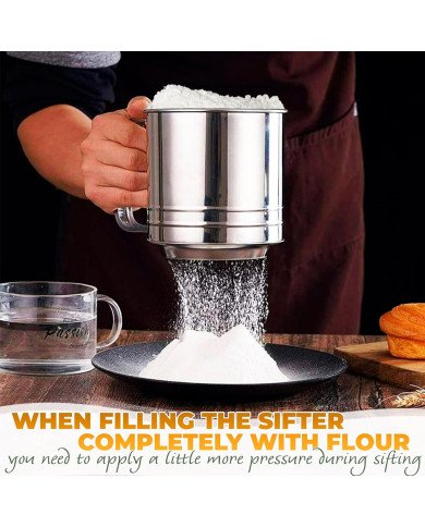 Tamis à Poudre Mécanique Multifonction PM Ø10 cm en Acier Inoxydable - Tamis à Poudre Mécanique Multifonction PM Ø10 cm en Acier Inoxydable -