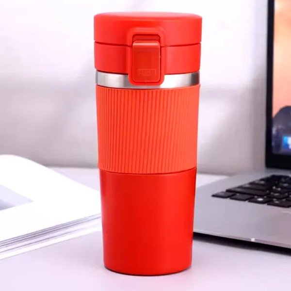 Tasse à Café Mug Isotherme en Acier Inoxydable avec poignée en caoutch